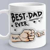 Personalised 3D Inflated Effect Coffee Mug - Best Dad Ever Gift for Father's Day with Custom Names