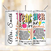Personalized 20oz Skinny Tumbler with Straw Back to School Appreciation Gift for Teacher