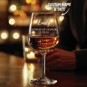 Personalized Name Red Wine Glass Bridal Party Gifts