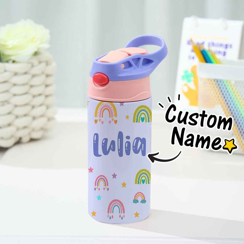 Custom Name Rainbow Stainless Steel Water Cup Children's Day Gift for Kids