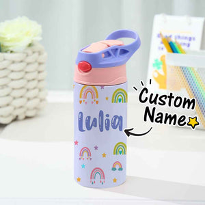 Custom Name Rainbow Stainless Steel Water Cup Children's Day Gift for Kids