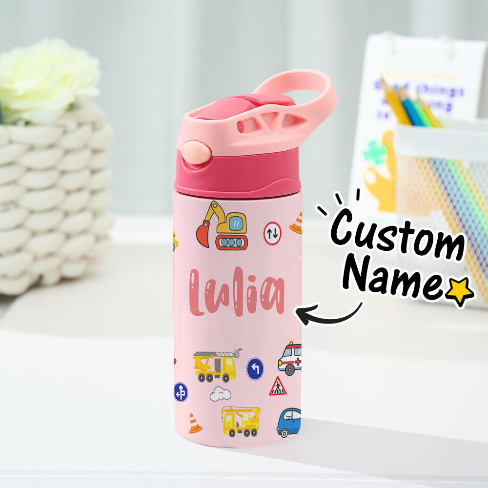 Personalised Tractor Stainless Steel Water Bottle for Kids | Children's Day Gift