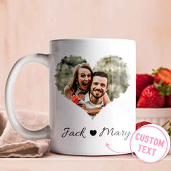 Personalized Couple Heart Custom Photo Mug