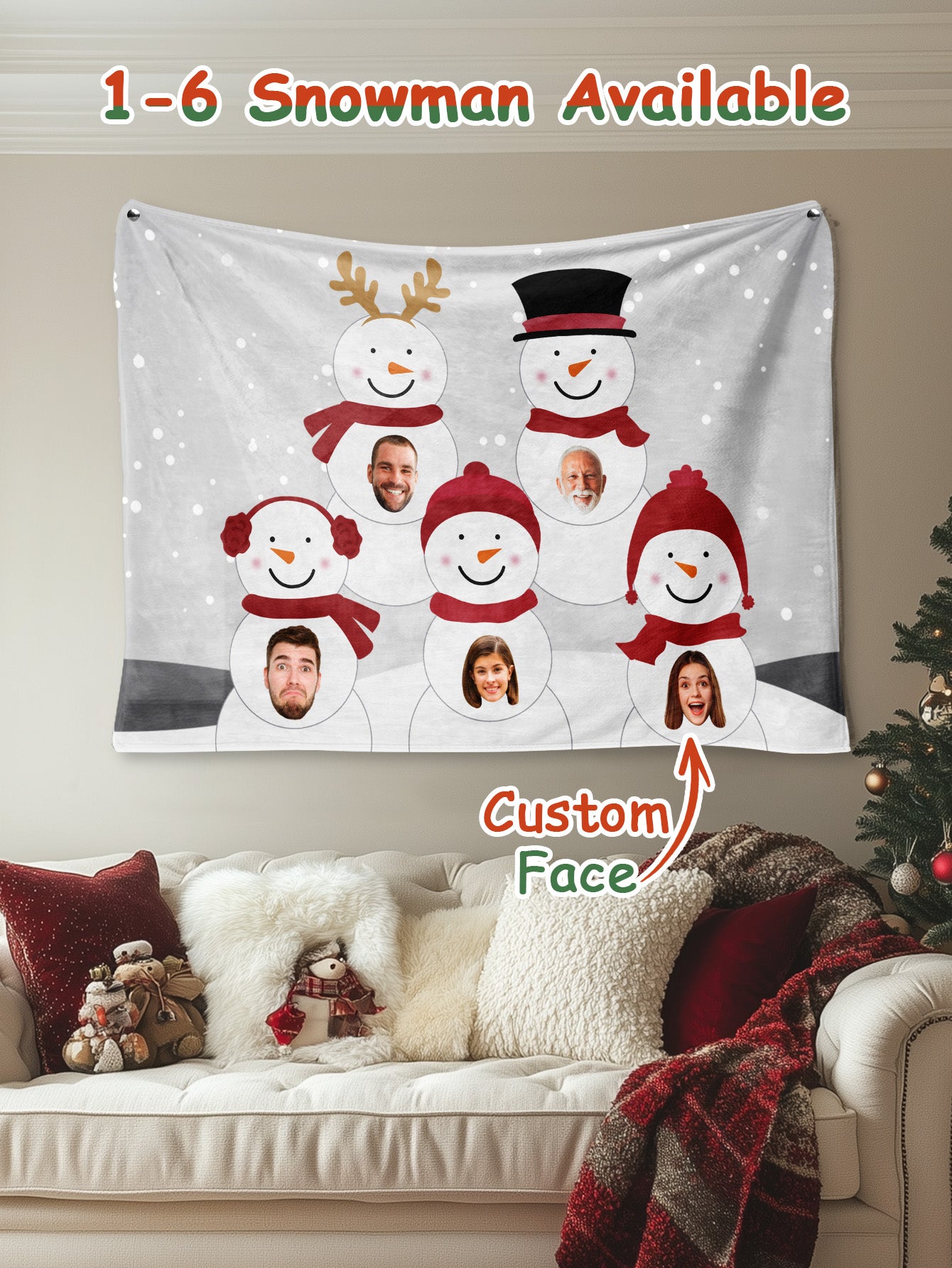 Close-up showcasing print quality and clear faces printed on the snowman’s belly.