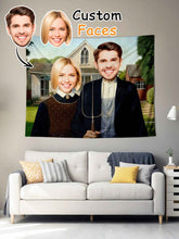 Custom Photo Tapestry – Personalized Faces Wall Hanging Blanket for Home Decor or Gifts