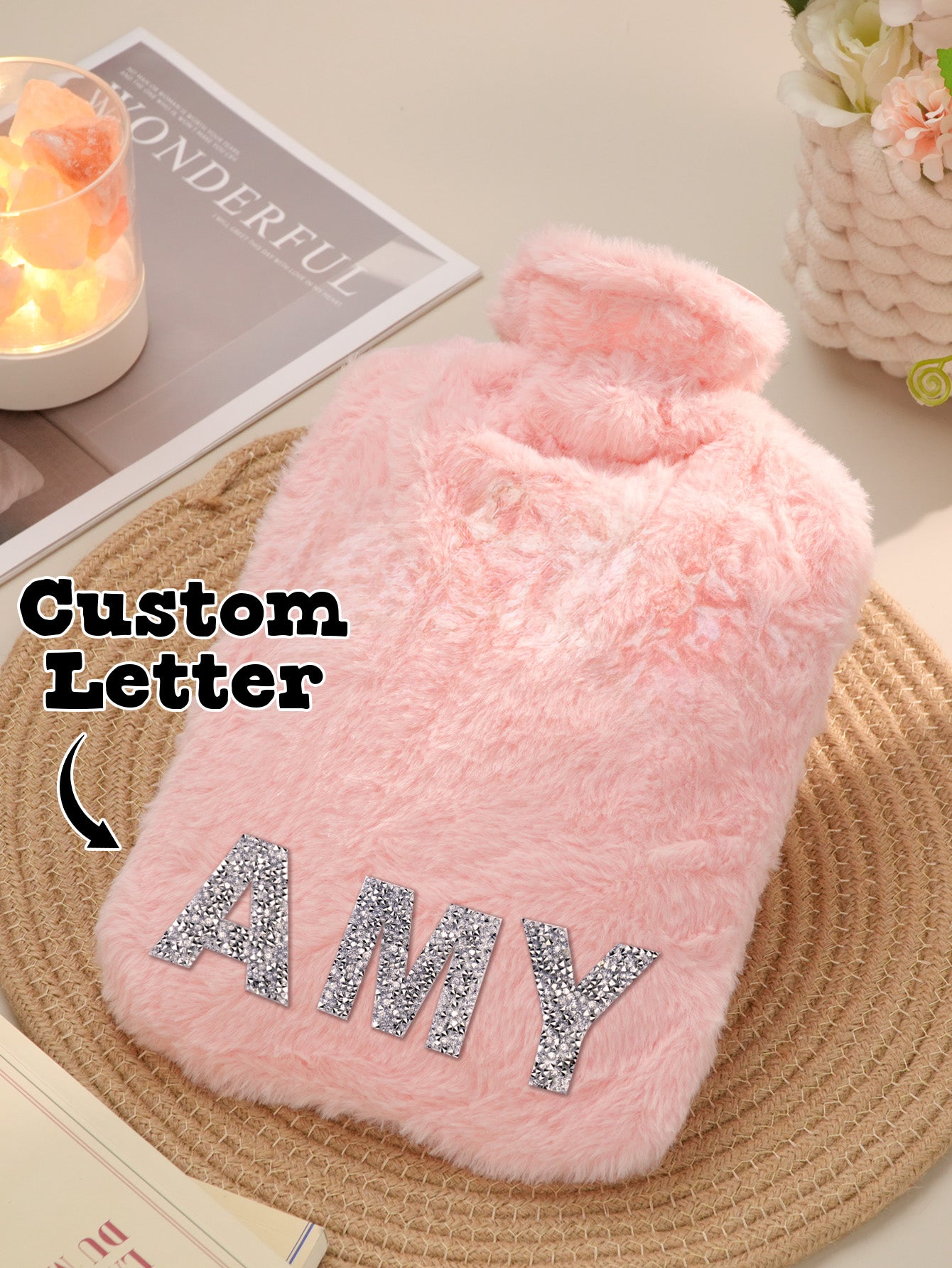 Personalised Initial Hot Water Bottle - Hot & Cold Therapy Gift for Winter