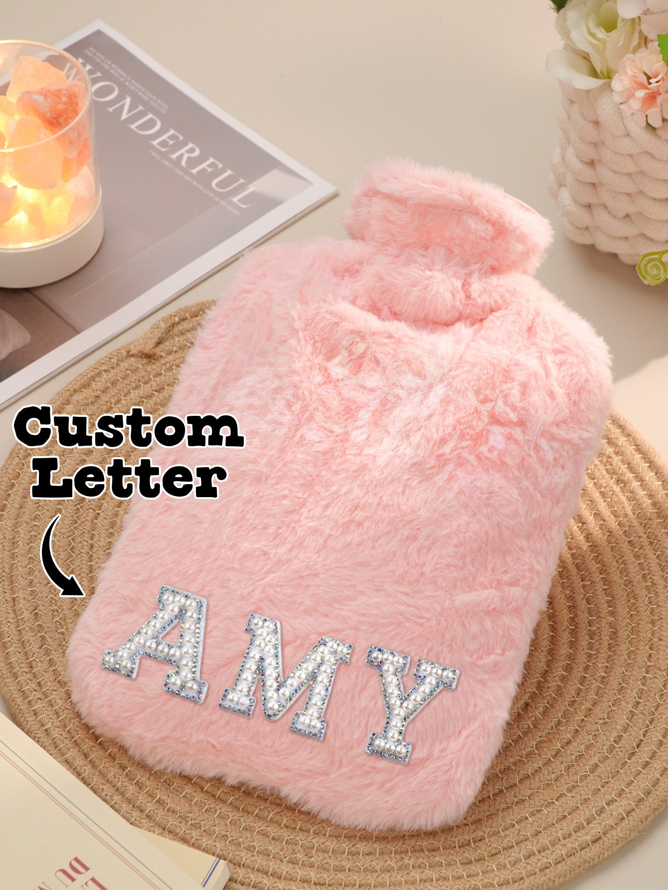 Personalised Initial Hot Water Bottle - Hot & Cold Therapy Gift for Winter