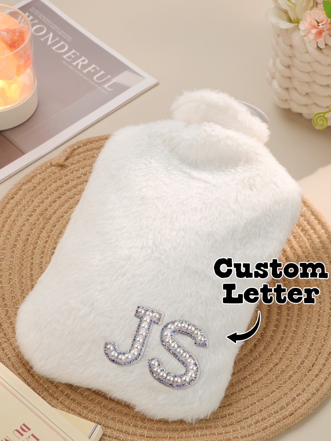 Personalised Initial Hot Water Bottle - Hot & Cold Therapy Gift for Winter