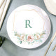 Personalised Monogram Dinner Plate | Custom Flower Ceramics Wedding Gift