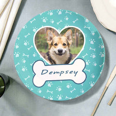 Personalized Pet Name Photo Ceramics Dinner Plates For Pet