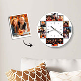 Custom Collage Photo Wall Clock 12 Pictures