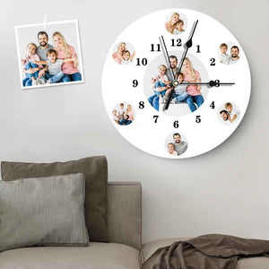 Custom Photo Clock Personalized Wall Clock with Multiple Photos
