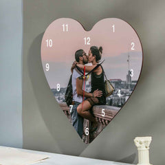 Custom Photo Clock Heart-shaped Romantic Household Gifts