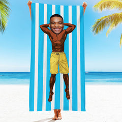 Personalised Photo Towel Gift - Custom Engraved Towel for Boyfriend or Girlfriend