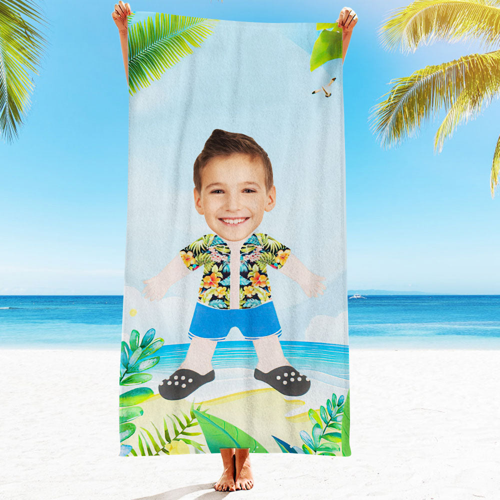Personalised Photo Towel Gift - Custom Engraved Towel for Boyfriend or Girlfriend