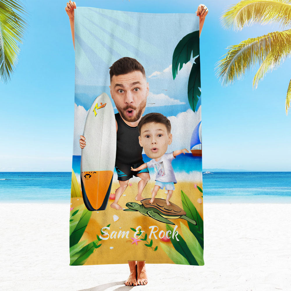 Personalised Photo Towel Gift - Custom Engraved Towel for Boyfriend or Girlfriend
