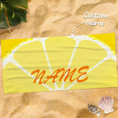 Personalized Name Orange Fruit Printed Beach Towel