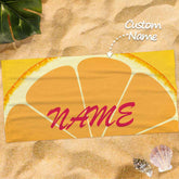 Personalized Name Orange Fruit Printed Beach Towel