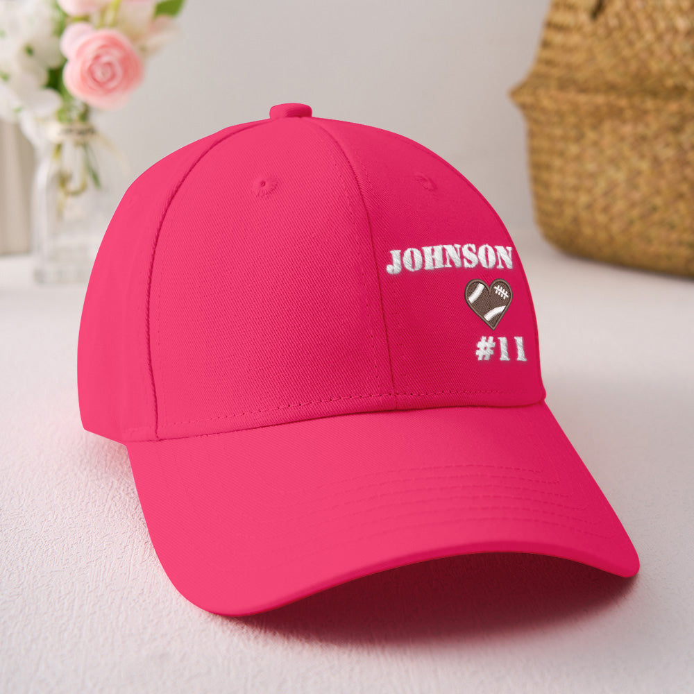 Interior view of personalised football team cap highlighting sweatband and polyester lining for easy care and long-lasting wear