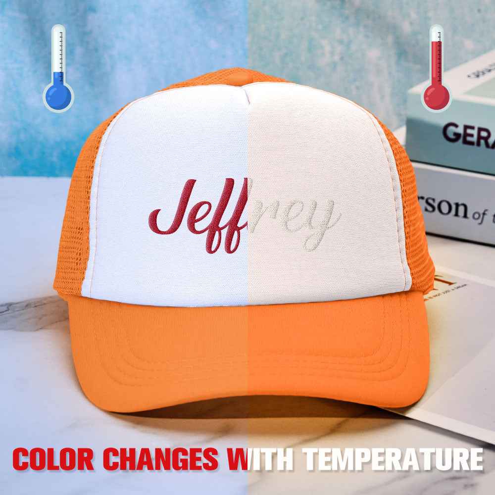 Custom Puff Print Trucker Hat Personalized Temperature-sensitive Foam Caps Back to School Gift
