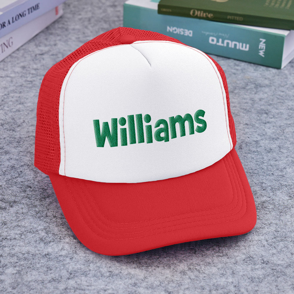 Personalised Puff Print Trucker Hat — Custom Name Foam Trucker Cap for Adults