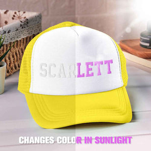 Custom Puff Print Trucker Hat Personalized Name Light-changing Foam Trucker Caps Back to School Gift