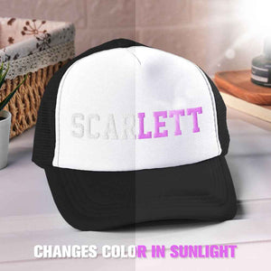 Custom Puff Print Trucker Hat Personalized Name Light-changing Foam Trucker Caps Back to School Gift