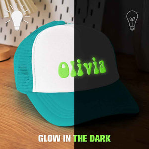 Custom Puff Print Trucker Hat Personalized Glow-in-the-dark Foam Trucker Caps for Adult Back to School Gift
