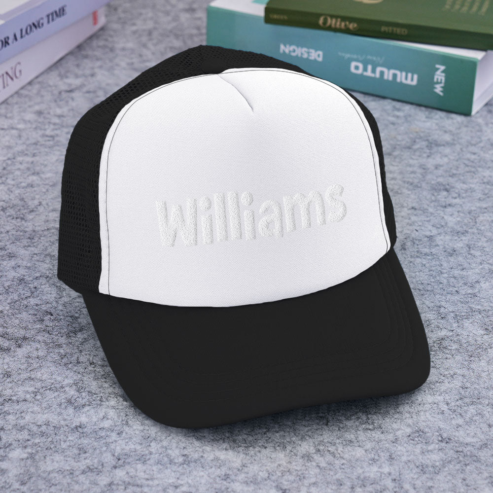 Personalised Puff Print Trucker Hat — Custom Name Foam Trucker Cap for Adults