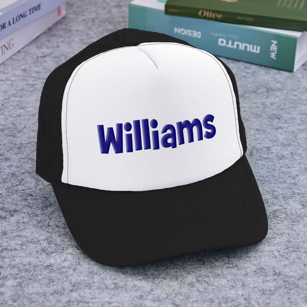Personalised Puff Print Trucker Hat — Custom Name Foam Trucker Cap for Adults