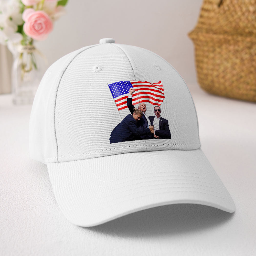 Trump 2024 supporter rally hat presented as a personalised gift — ideal Easter or congratulations present in quality packaging