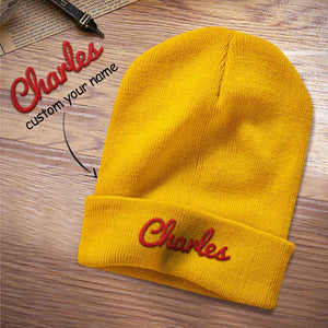 Custom Embroidered Beanie Personalized Winter Hat - 8 Colors