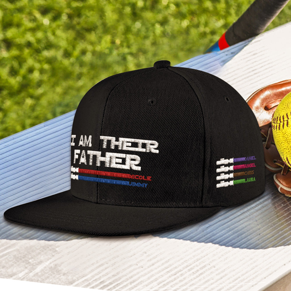 Cap presented with gift-style arrangement for personalised present inspiration – custom lightsaber baseball cap for Dad