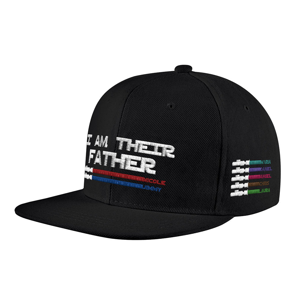Cap presented with gift-style arrangement for personalised present inspiration – custom lightsaber baseball cap for Dad