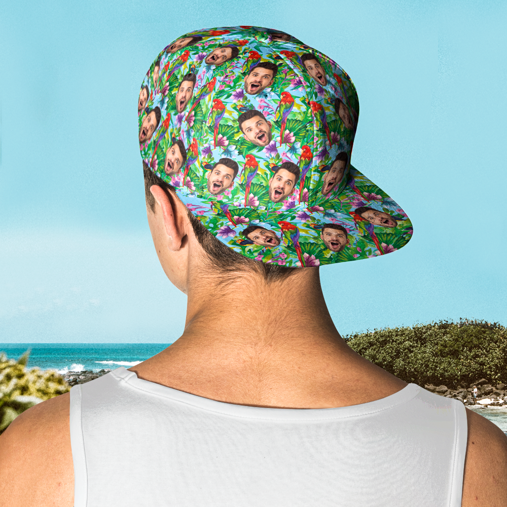 Close-up of brim edge and reinforced stitching on personalised face cap built for durable everyday use