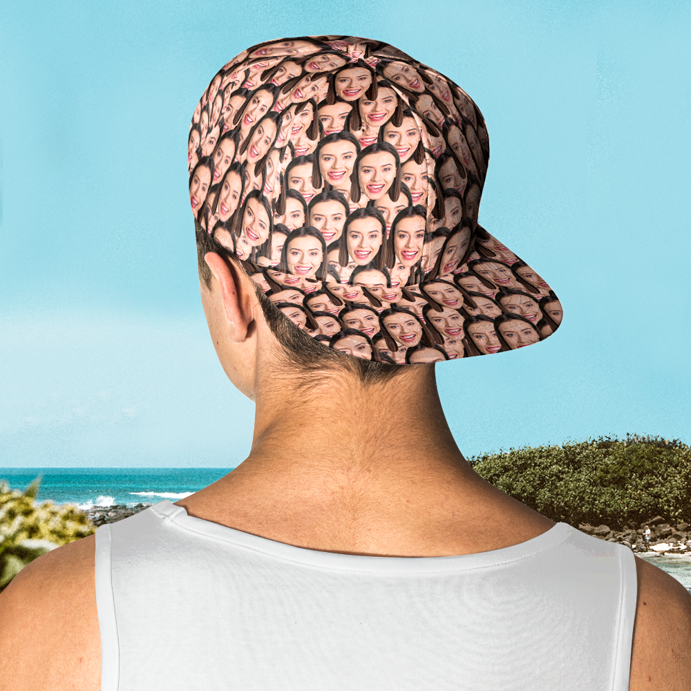Variation showing bold Hawaiian pattern with centred personalised face print — custom gift suitable for teachers, teens and neighbours