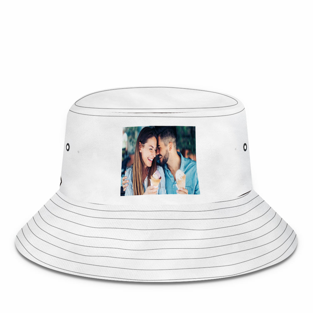 Interior view of personalised bucket hat showing cotton-like polyester lining and foldable construction for comfortable wear — custom sun cap