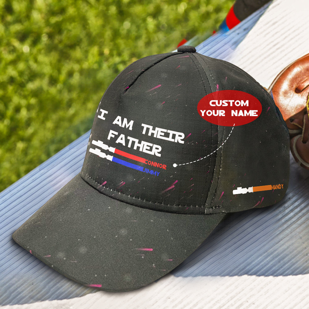 Gift presentation of personalised lightsaber baseball cap in box, ready as a thoughtful Father's Day or birthday present