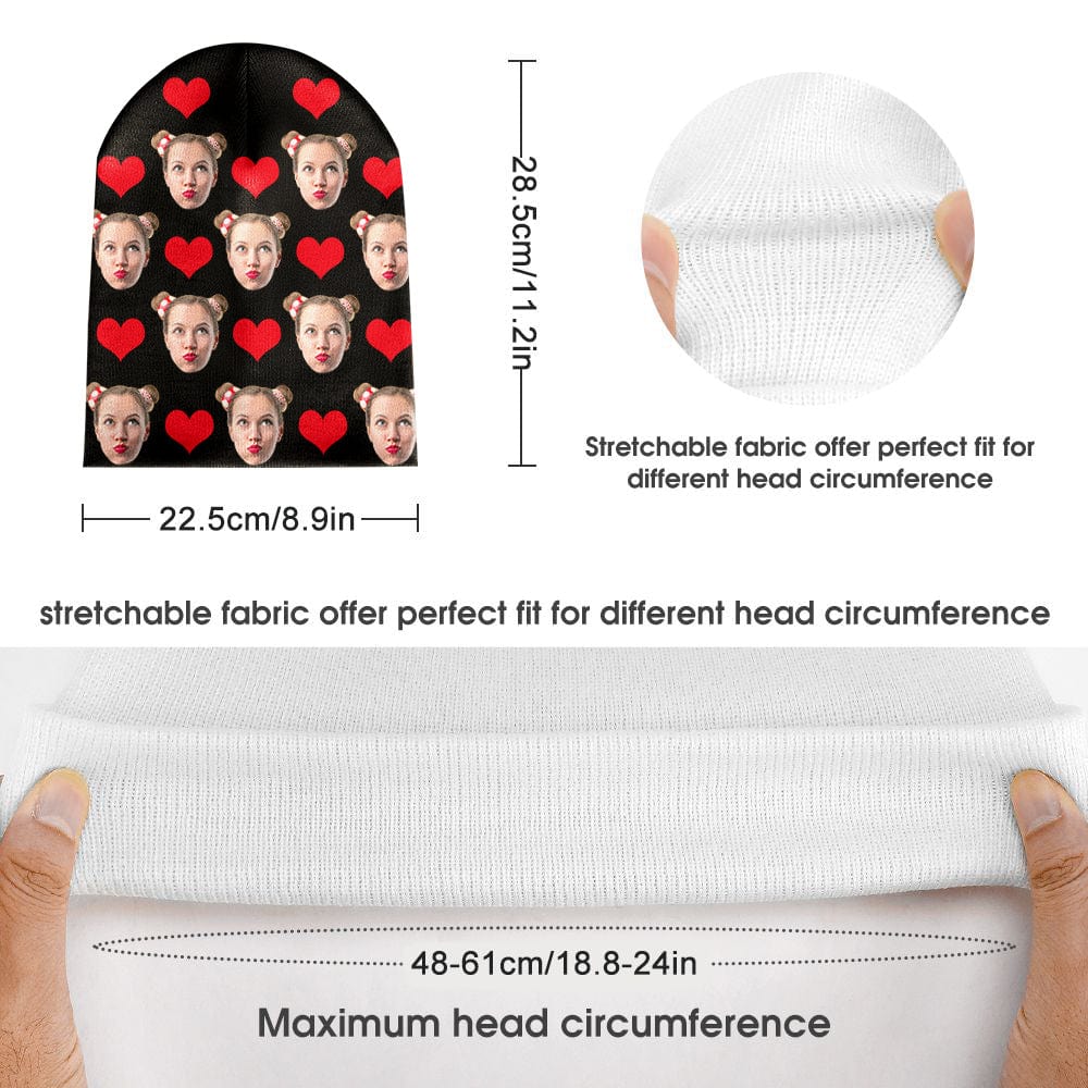 Folded personalised beanie A highlighting stretch knit and durable construction — perfect for cold-weather wear