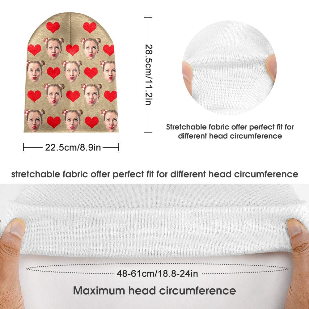 Folded personalised beanie D emphasising soft knit and neat hem — perfect personalised gift for family