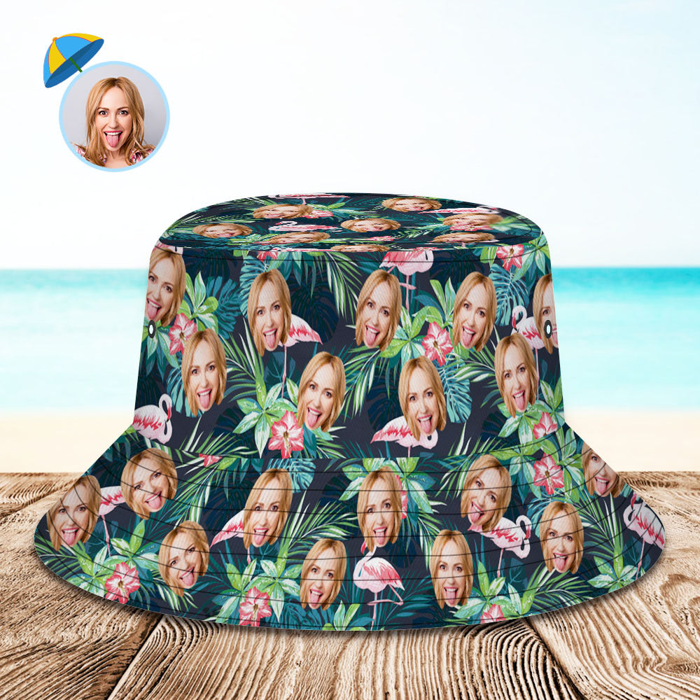 Lifestyle image of personalised bucket hat worn outdoors while camping — breathable sun protection cap for fishing, travel and festivals