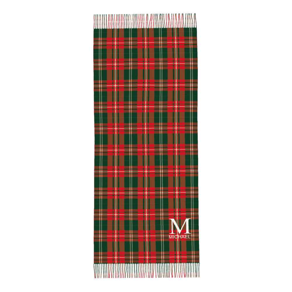 Custom Initial Name Fringe Scarf Persoalized Winter Scarves