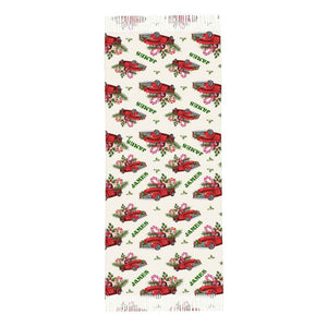 Personalised Christmas Scarf Custom Name Fringe Scarf