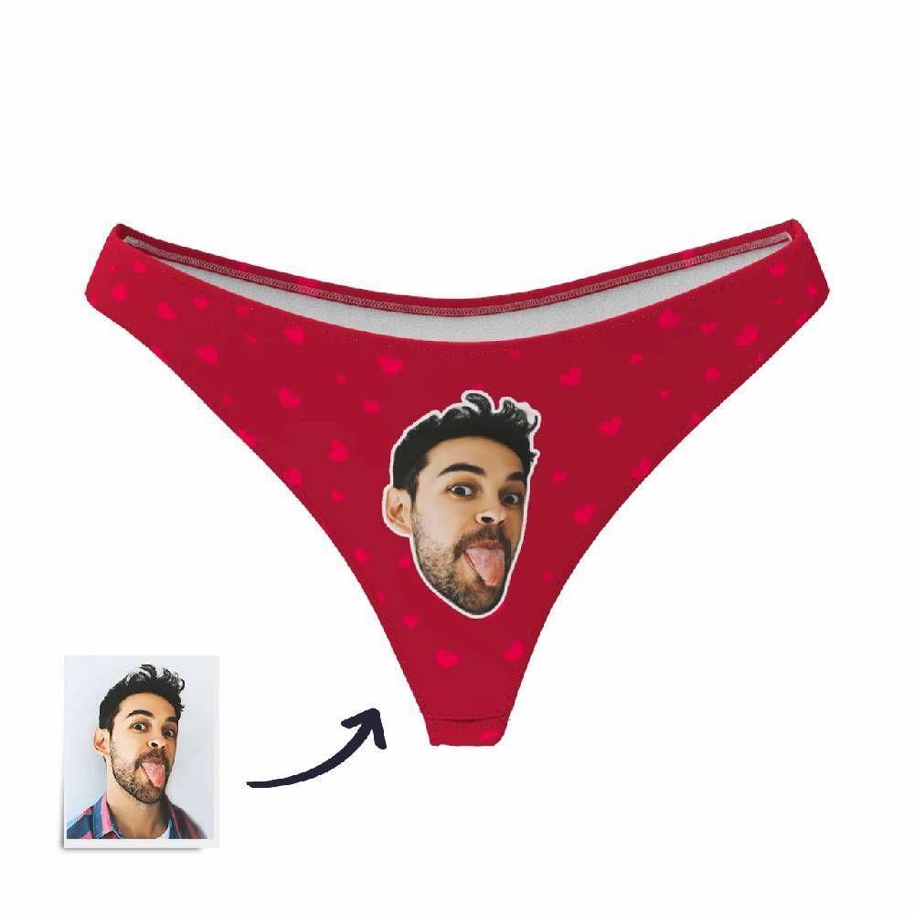 Inner lining close-up of personalised face thong — breathable, comfortable lining to reduce bacterial growth, soft durable polyester