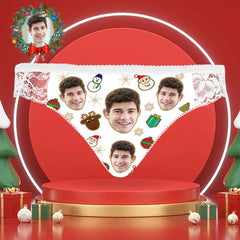 Custom Face Lace Panties Personalised Photo Sexy Women Underwear Christmas Gifts