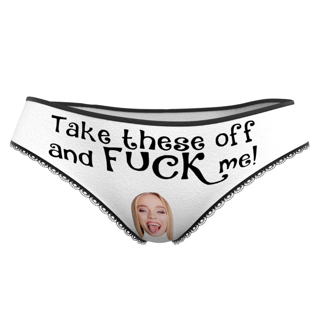 White custom face panties side view showing comfortable cut and neat seams — thoughtful personalised photo gift for women