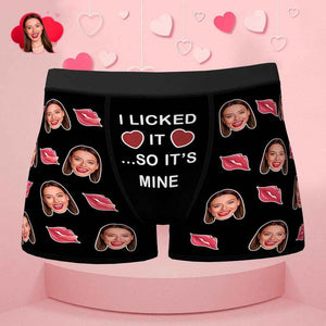 Custom Face Boxer I Licked It So It's Mine Underwear Valentine's Day Gift for Boyfriend
