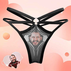 Custom Face Thong Personalized Face Tear Sexy Funny Women's Thongs Female Boxer