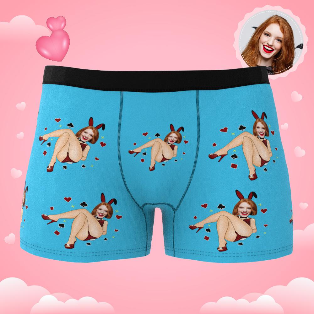 Quality inspection detail of personalised photo boxers — vibrant print clarity and secure seam finish for long-lasting wear