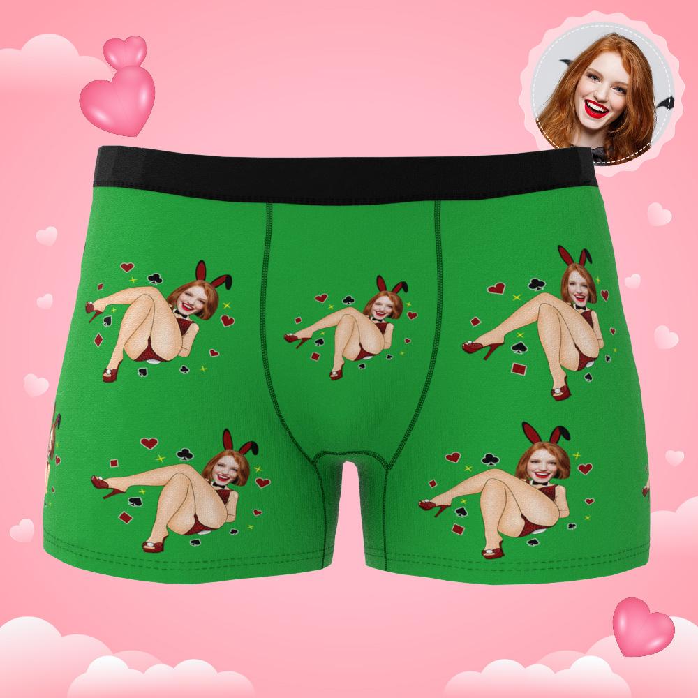 Care and fabric close-up of personalised boxers — 100% soft polyester fleece, machine wash cold and tumble low guidance